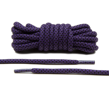 LACE LAB Rope Laces 5mm Purple / Black - Purpurowo czarne okrągłe sznurowadła do butów