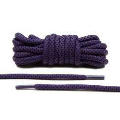 LACE LAB Rope Laces 5mm Purple / Black - Purpurowo czarne okrągłe sznurowadła do butów