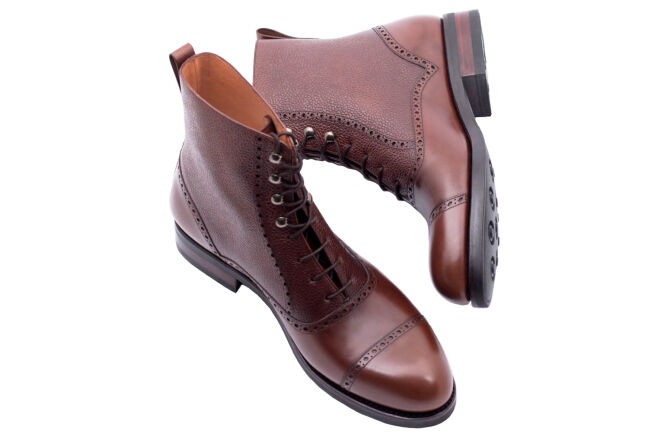 PATINE Balmoral Boots 77014 F Brown - brązowe trzewiki męskie