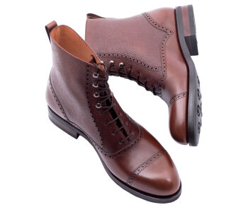 PATINE Balmoral Boots 77014 F Brown - brązowe trzewiki męskie