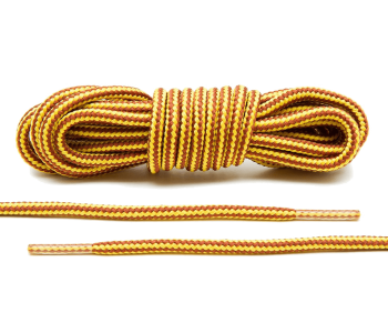 LACE LAB Yellow / Tan Boot Laces 4mm - Żółto brązowe okrągłe sznurowadła do traperów