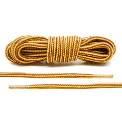 LACE LAB Yellow / Tan Boot Laces 4mm - Żółto brązowe okrągłe sznurowadła do traperów