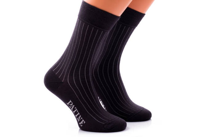 PATINE Socks PASH01 Dark Grey - Ciemno szare klasyczne skarpety typu SHADOW