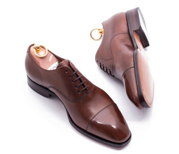 YANKO Oxford Cap Toe 272 F Brown - brązowe wiedenki męskie