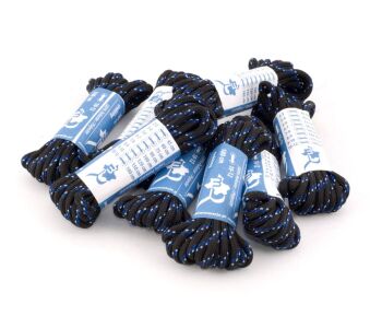 MR Laces Trekking Strong 4mm Black Blue - czarno niebieskie wzmacniane sznurowadła trekkingowe