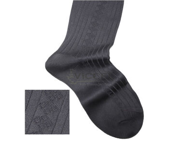 VICCEL / CELCHUK Knee Socks Diamond Textured Charcaol - Antracytowe luksusowe podkolanówki z diamentową teksturą