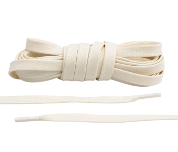 LACE LAB Waxed Shoe Laces 7mm Sail / Kremowe płaskie woskowane sznurówki do butów