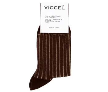 VICCEL / CELCHUK Socks Shadow Stripe Brown / Beige - Brązowe skarpety z beżowymi wydzieleniami