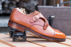 Eleganckie obuwie męskie Yanko 14663 double monks cambridge Cuero z podeszwą leather.