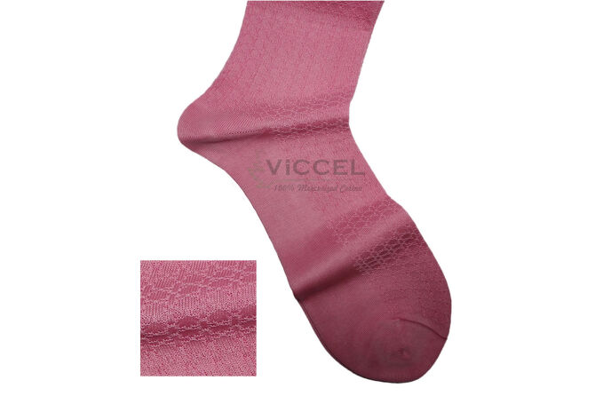 VICCEL / CELCHUK Socks Star Textured Light Pink - Jasno różowe luksusowe skarpety z teksturą