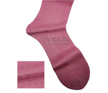 VICCEL / CELCHUK Socks Star Textured Light Pink - Jasno różowe luksusowe skarpety z teksturą