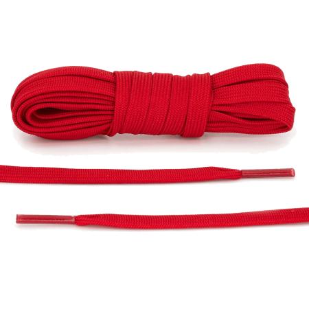 LACE LAB DUNK Replacement Laces 8mm Red / Czerwone płaskie sznurówki do Sneakersów