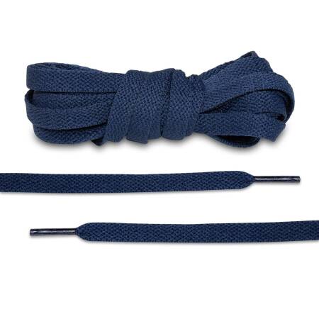 LACE LAB JORDAN 1 Laces 8mm Navy Blue - Granatowe płaskie sznurówki do butów