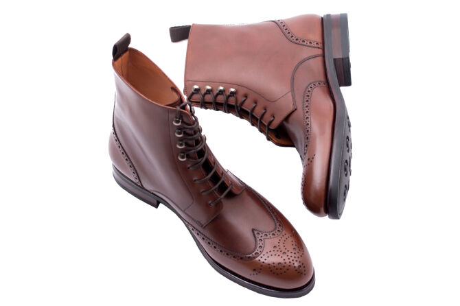 PATINE Boots Brogue 77035VH F Brown - brązowe trzewiki męskie