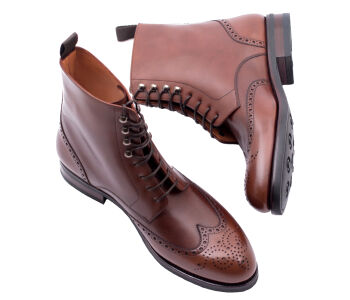 PATINE Boots Brogue 77035VH F Brown - brązowe trzewiki męskie