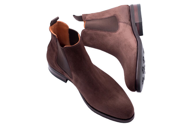 PATINE Chelsea Boots 77036V G Suede Brown - brązowe zamszowe sztyblety męskie