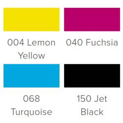 Jacquard Procion Mx Dye 4 Color Set with Soda Ash and Color Mixing Chart -  Lemon Yellow - Fuchsia - Turquoise - Jet Black
