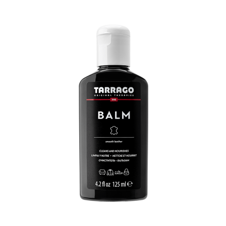 Balm Leather Care - czarny balsam na bazie wosku do pielęgnacji skór gładkich, czyszczący i odżywiający materiał.