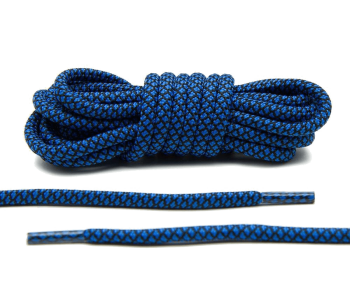 LACE LAB Rope Laces 5mm Columbia Blue / Black - Niebiesko czarne okrągłe sznurowadła do butów