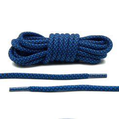 LACE LAB Rope Laces 5mm Columbia Blue / Black - Niebiesko czarne okrągłe sznurowadła do butów