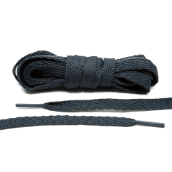 LACE LAB Flat Shoe Laces 8mm Charcoal - Grafitowe płaskie sznurówki do butów