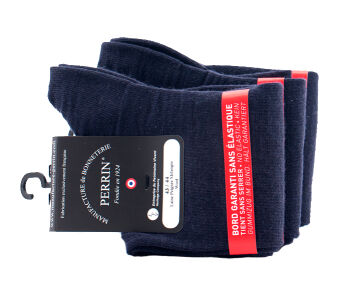 PERRIN Men No Elastic Socks 456 Marine - Eleganckie skarpety męskie