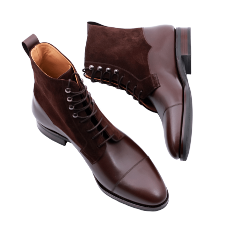 TLB MALLORCA ARTISTA Boots 140HC F KAMIL Dark Brown & Suede Brown - trzewiki męskie brązowe (SALE)