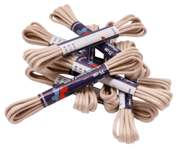 MR Laces Round Waxed 2mm Beige - beżowe okrągłe sznurowadła woskowane