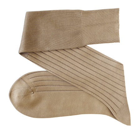 beżowe ekskluzywne podkolanówki bawełniane męskie viccel knee socks elastane cotton tan