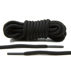 LACE LAB XI Rope Laces 6mm Black - Czarne okrągłe sznurowadła do butów