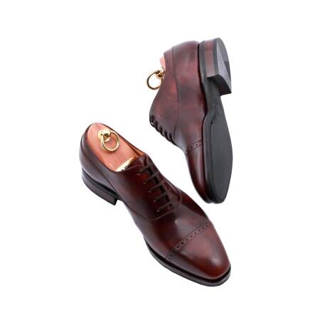 Eleganckie obuwie męskie TLB ARTISTA 102 oxford museum brown 01 z podeszwą gumową