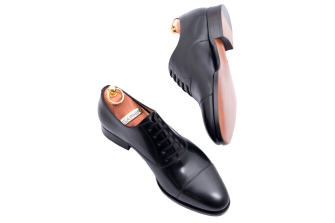 TLB MALLORCA ARTISTA Oxford Cap Toe 112 F Black - oksfordy męskie czarne (SALE)