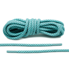 LACE LAB 3M Reflective Inverse Laces 5mm Mint - Okrągłe błękitne sznurówki do butów