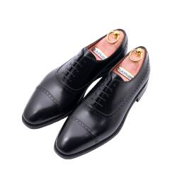 Eleganckie klasyczne skórzane czarne buty męskie Yanko Boxcalf Negro