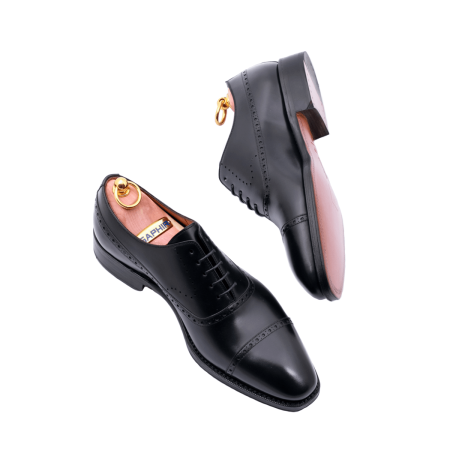 Eleganckie klasyczne skórzane czarne oxfordy buty męskie Yanko Boxcalf Negro