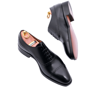 YANKO Semi Brogues 919 F Black - czarne brogsy męskie