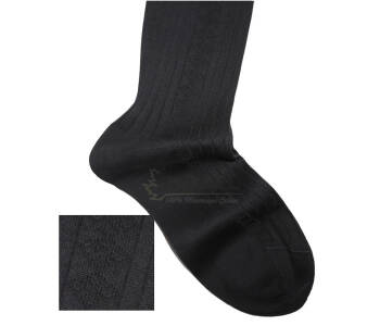 VICCEL / CELCHUK Knee Socks Diamond Textured Black - Czarne luksusowe podkolanówki z diamentową teksturą