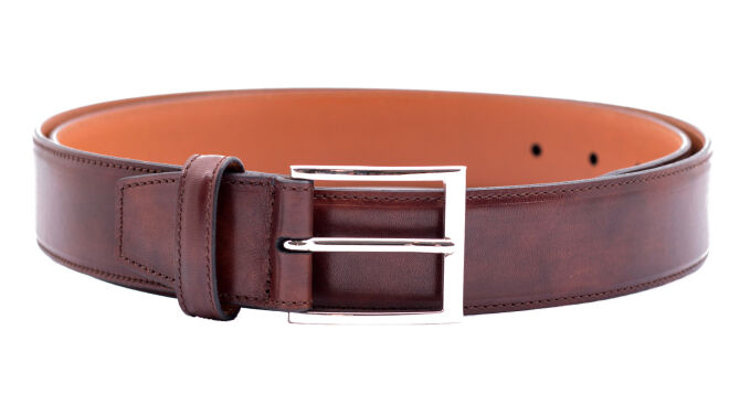 TLB MALLORCA Belt 302CHEL - Skórzany pasek do spodni w kolorze MUSEUM CALF CHELMER