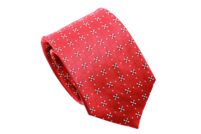 PATINE Tie 20 FLORAL 3 Rouge HAND FINISHED - Jedwabny krawat