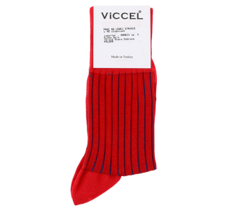 VICCEL / CELCHUK Socks Shadow Stripe Red / Royal Blue - Czerwone skarpety z niebieskimi wydzieleniami