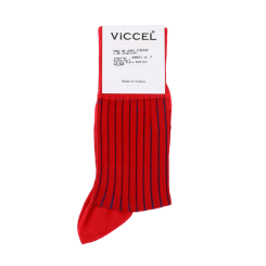VICCEL / CELCHUK Socks Shadow Stripe Red / Royal Blue - Czerwone skarpety z niebieskimi wydzieleniami