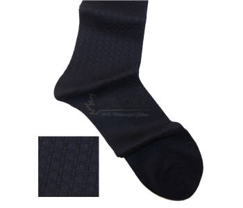 VICCEL / CELCHUK Socks Star Textured Navy Blue - Granatowe luksusowe skarpety z teksturą