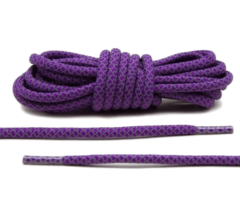 LACE LAB 3M Reflective Laces 5mm Purple - Fioletowe odblaskowe okrągłe sznurówki do butów