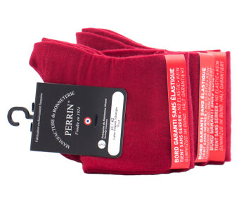 PERRIN Men No Elastic Socks 456 Rouge - Eleganckie skarpety męskie