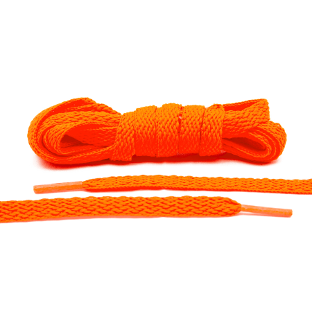 LACE LAB Flat Shoe Laces 8mm Flaming Orange - Pomarańczowe płaskie sznurowadła do butów