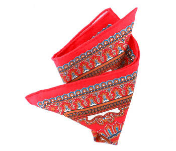Pocket Square Wool PATHW1618_3 Red HANDROLLED - Wełniana poszetka z ręcznie rolowanymi brzegami