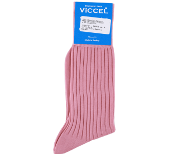 VICCEL / CELCHUK Socks Solid Coral Cotton - Koralowe eleganckie skarpety