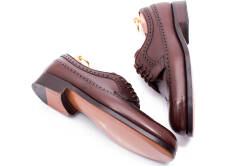 Brązowe eleganckie stylowe brązowe buty klasyczne yanko 14741 chesnut marron typu brogues.