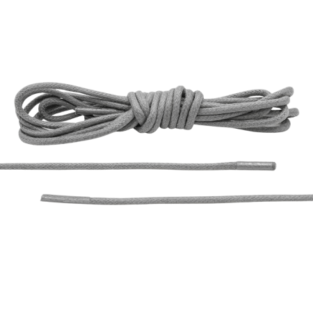 Szare okrągłe woskowane sznurowadła ekskluzywne. Sznurówki do customizacji sneakersów - Jordan, Nike, Bred 1, Adidas