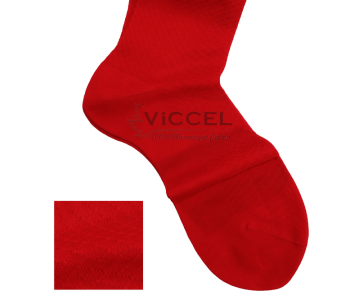 VICCEL / CELCHUK Socks Fish Skin Textured Scarlet Red - Czerwone eleganckie skarpetki z teksturą